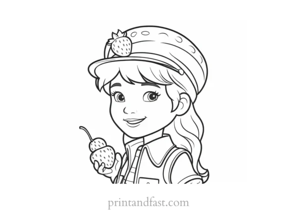 strawberry shortcake coloring page for boys