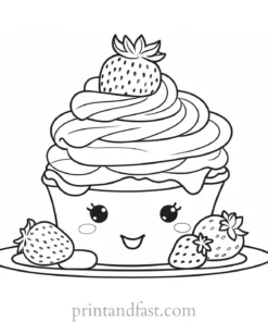 strawberry shortcake coloring page for children