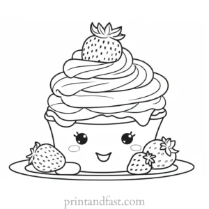 strawberry shortcake coloring page for children