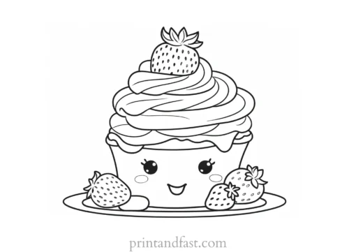 strawberry shortcake coloring page for children