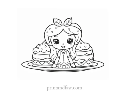 strawberry shortcake coloring page for girls