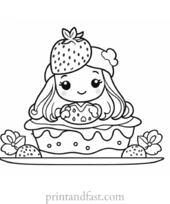 strawberry shortcake coloring page for kids