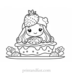 strawberry shortcake coloring page for kids