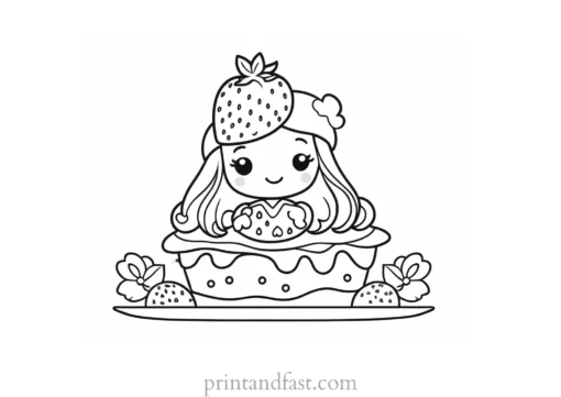 strawberry shortcake coloring page for kids