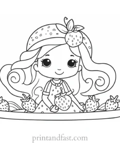 strawberry shortcake coloring page for preschoolers