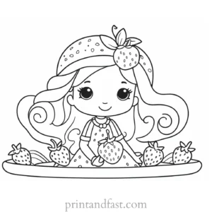 strawberry shortcake coloring page for preschoolers