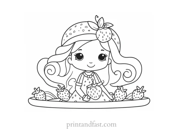 strawberry shortcake coloring page for preschoolers