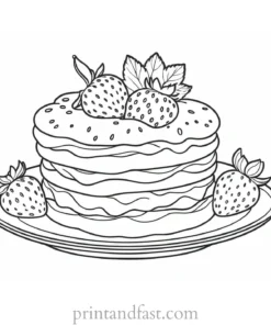 strawberry shortcake coloring page simple