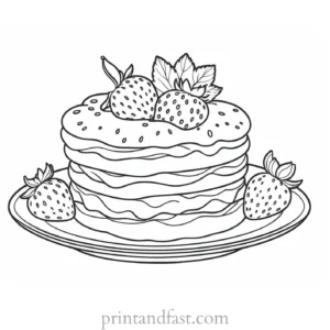 strawberry shortcake coloring page simple