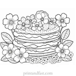 strawberry shortcake coloring page with flowers