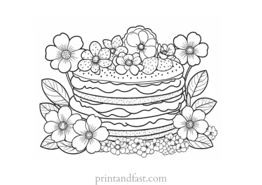 strawberry shortcake coloring page with flowers