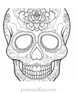 sugar skull skeleton coloring page