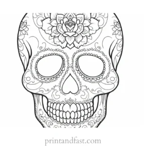 sugar skull skeleton coloring page