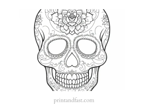 sugar skull skeleton coloring page