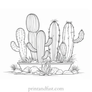 summer Cactus Coloring Page