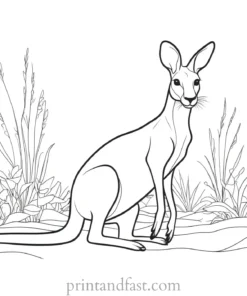 summer kangaroo coloring page