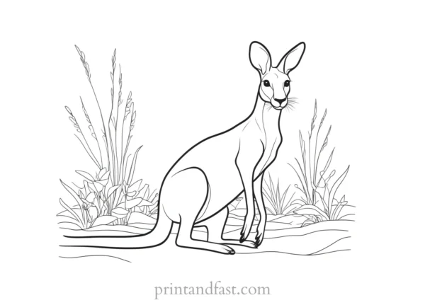 summer kangaroo coloring page