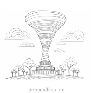 tornado coloring page for adults