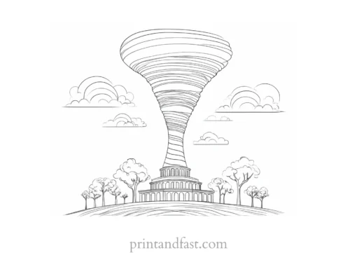 tornado coloring page for adults