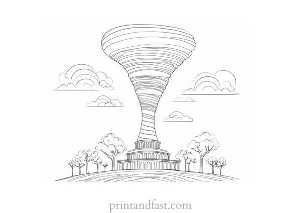 tornado coloring page for adults