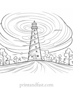 tornado coloring page for kids