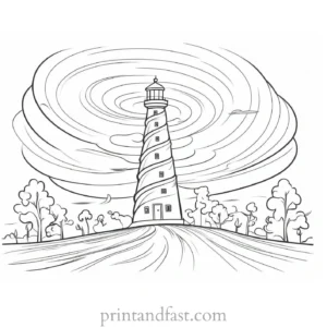 tornado coloring page for kids