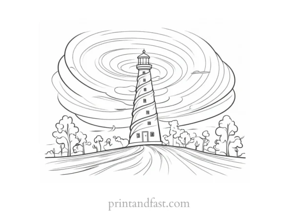 tornado coloring page for kids