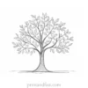 tree coloring page for botanical illustration