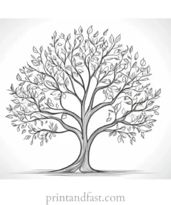 tree coloring page for creativity