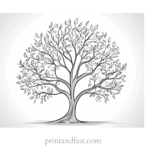 tree coloring page for creativity