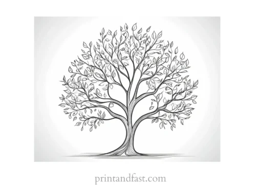 tree coloring page for creativity