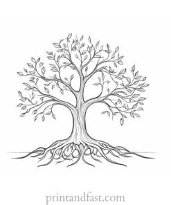 tree coloring page for meditation