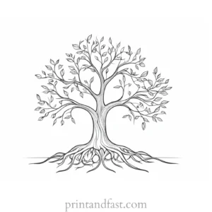 tree coloring page for meditation