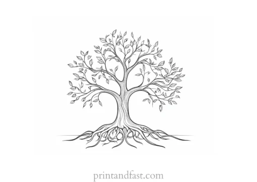 tree coloring page for meditation