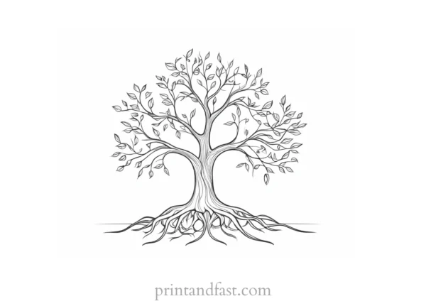 tree coloring page for meditation