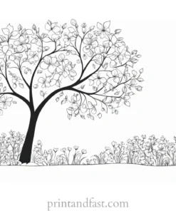 tree coloring page for mindfulness