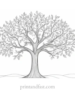 tree coloring page for relaxation