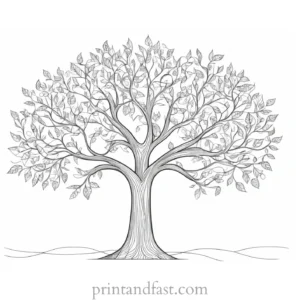 tree coloring page for relaxation