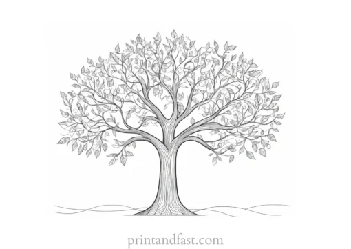 tree coloring page for