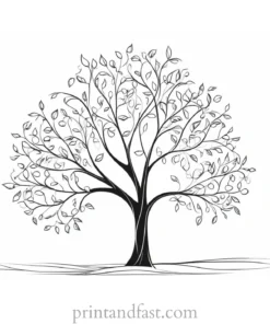 tree coloring page for therapy