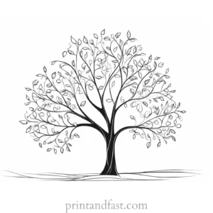 tree coloring page for therapy