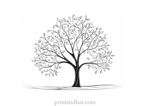 tree coloring page for therapy