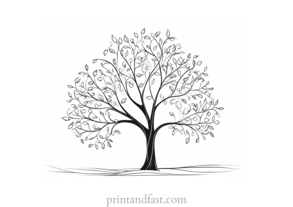 tree coloring page for therapy