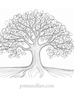 tree coloring page intricate