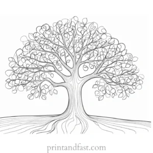 tree coloring page intricate