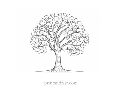 tree coloring page nature