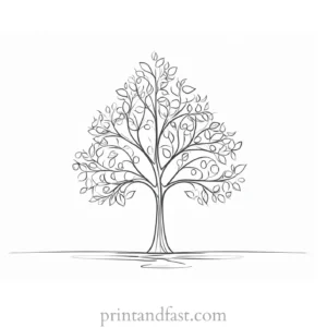 tree coloring page with roots