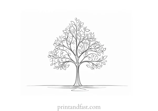 tree coloring page with roots