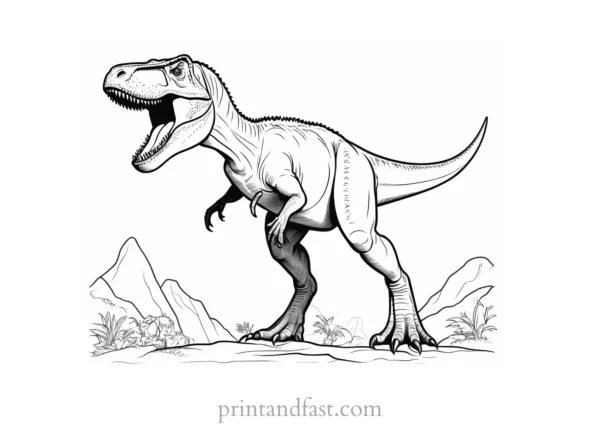 trex coloring page Jurassic