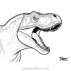 trex coloring page ROAR